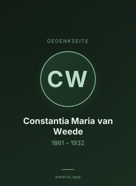 Gedenkportrait von Constantia Maria van Weede