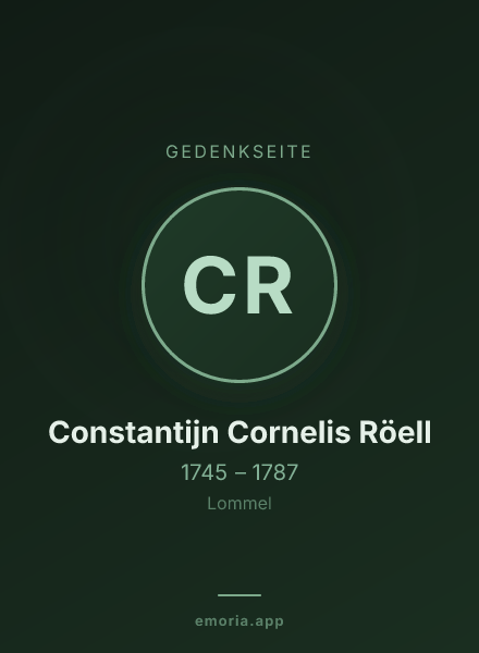 Gedenkportrait von Constantijn Cornelis Röell