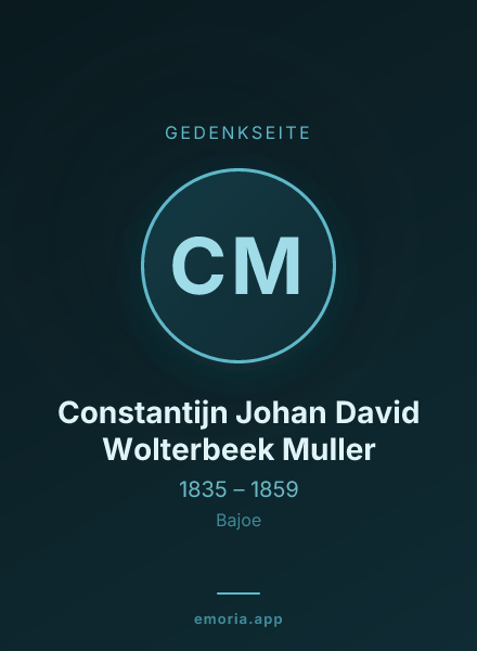 Gedenkportrait von Constantijn Johan David Wolterbeek Muller