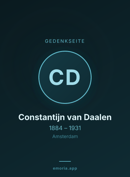 Gedenkportrait von Constantijn van Daalen