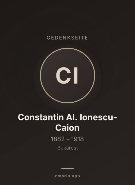 Gedenkportrait von Constantin Al. Ionescu-Caion