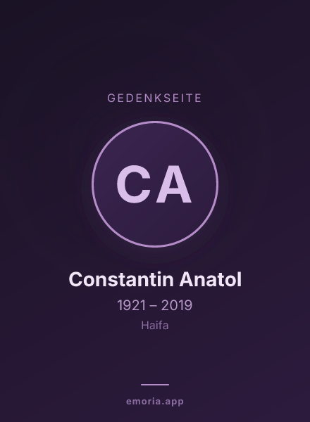 Gedenkportrait von Constantin Anatol