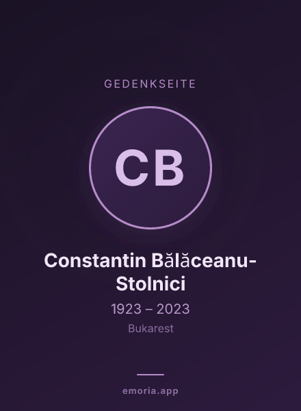 Gedenkportrait von Constantin Bălăceanu-Stolnici