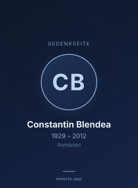 Gedenkportrait von Constantin Blendea