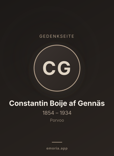 Gedenkportrait von Constantin Boije af Gennäs