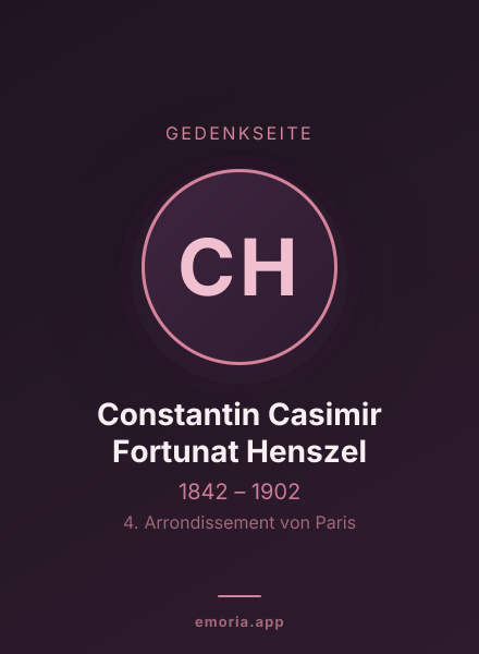 Gedenkportrait von Constantin Casimir Fortunat Henszel