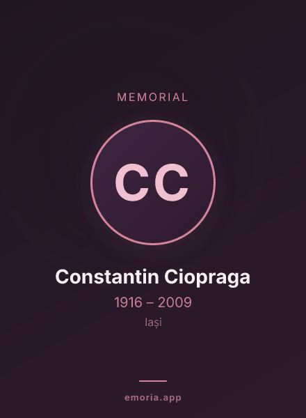 Memorial portrait of Constantin Ciopraga