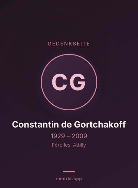Gedenkportrait von Constantin de Gortchakoff