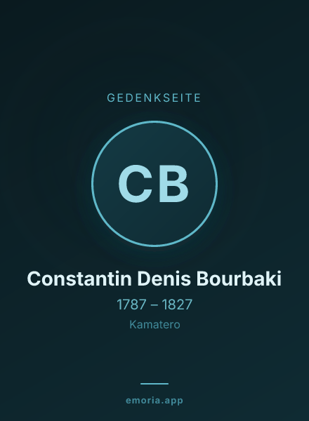 Gedenkportrait von Constantin Denis Bourbaki