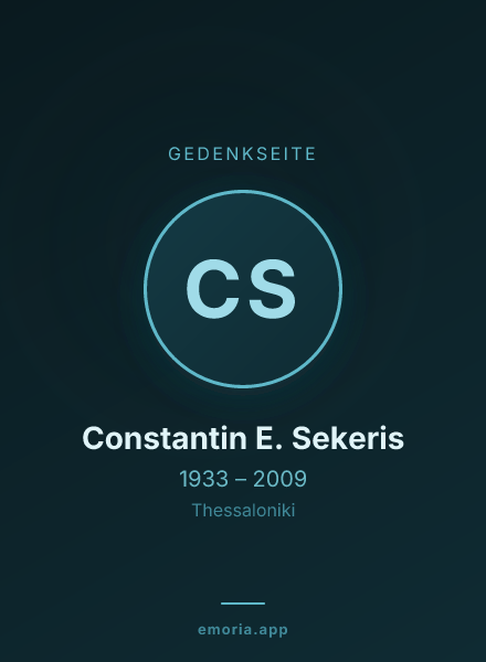 Gedenkportrait von Constantin E. Sekeris