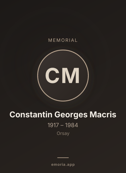 Memorial portrait of Constantin Georges Macris