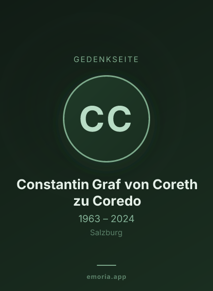 Gedenkportrait von Constantin Graf von Coreth zu Coredo