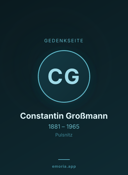 Gedenkportrait von Constantin Großmann