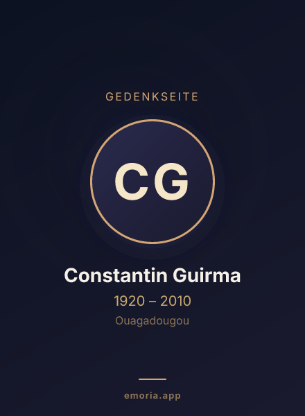 Gedenkportrait von Constantin Guirma