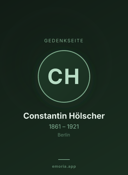 Gedenkportrait von Constantin Hölscher
