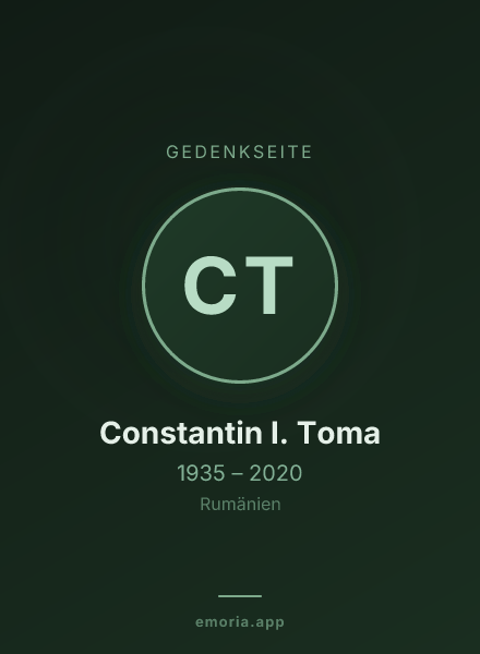 Gedenkportrait von Constantin I. Toma