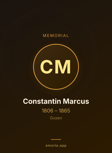 Memorial portrait of Constantin Marcus