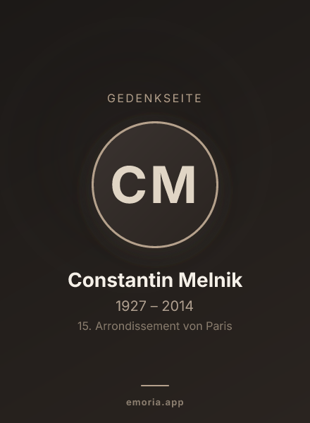 Gedenkportrait von Constantin Melnik