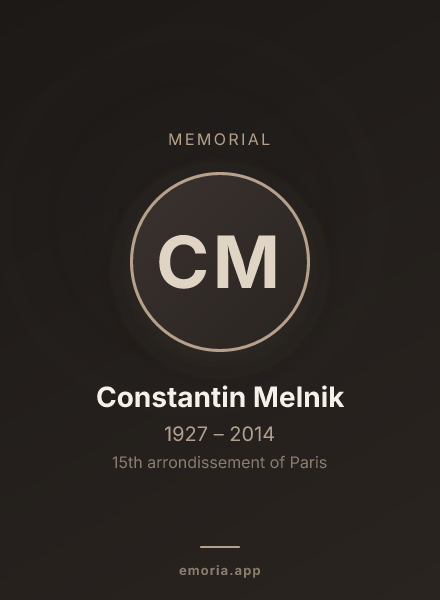 Memorial portrait of Constantin Melnik