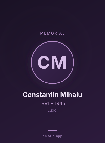 Memorial portrait of Constantin Mihaiu