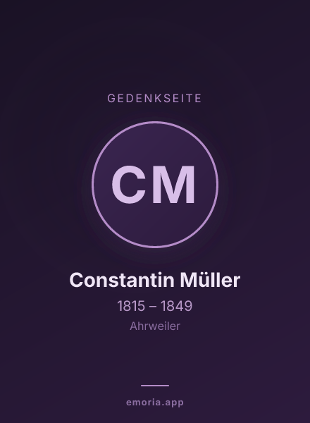 Gedenkportrait von Constantin Müller