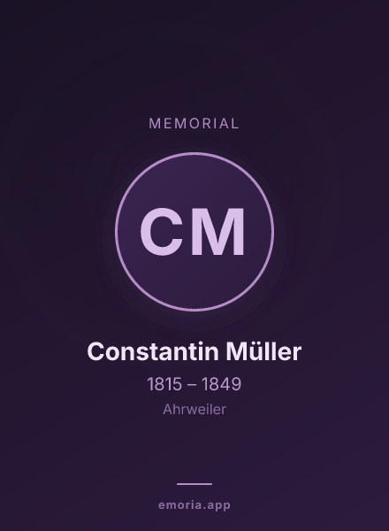 Memorial portrait of Constantin Müller