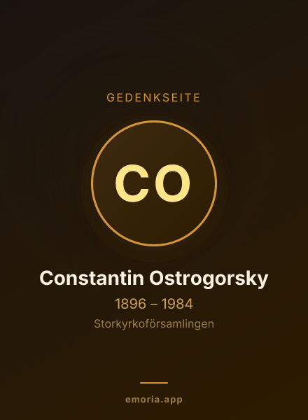Gedenkportrait von Constantin Ostrogorsky
