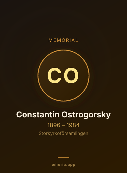 Memorial portrait of Constantin Ostrogorsky