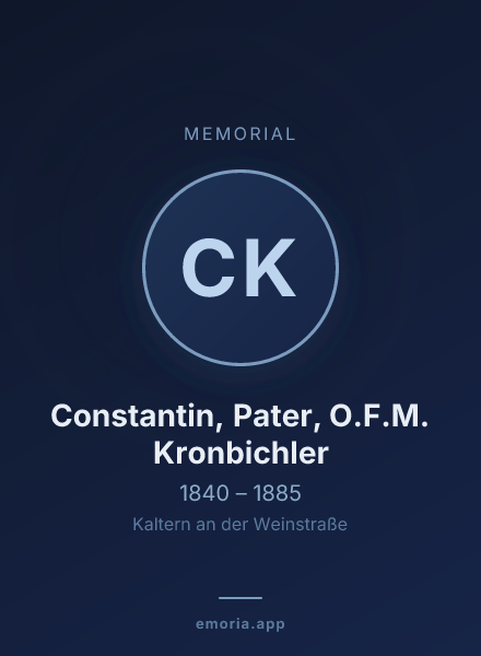Memorial portrait of Constantin, Pater, O.F.M. Kronbichler