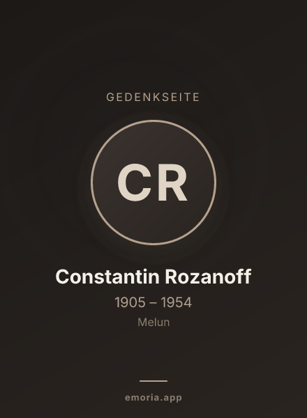 Gedenkportrait von Constantin Rozanoff