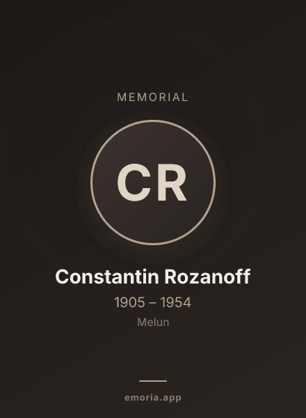 Memorial portrait of Constantin Rozanoff