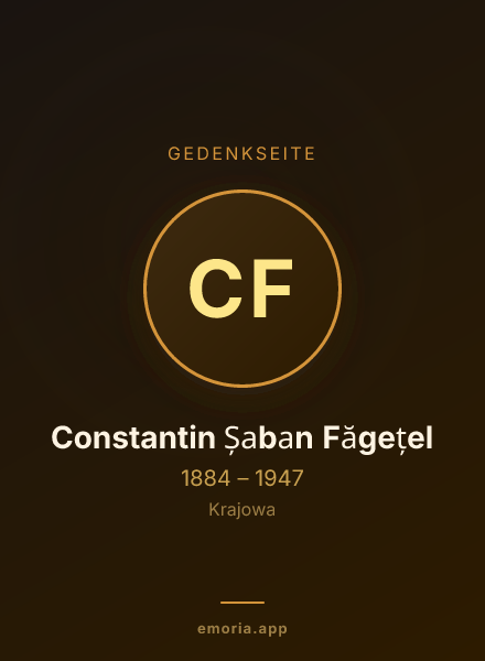 Gedenkportrait von Constantin Șaban Făgețel