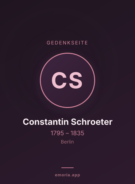 Gedenkportrait von Constantin Schroeter