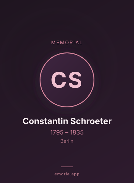 Memorial portrait of Constantin Schroeter