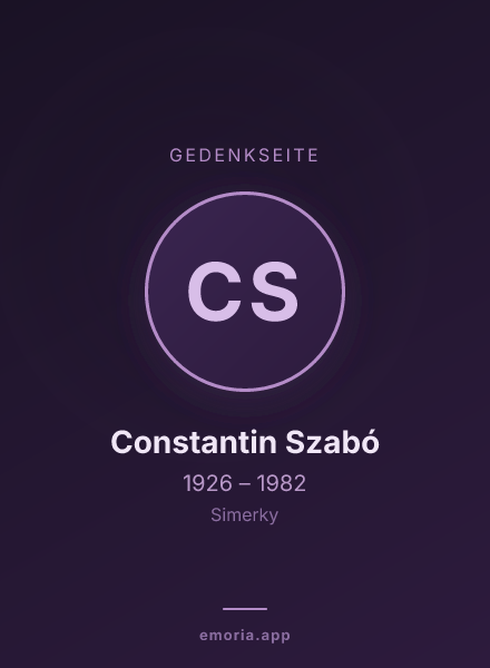 Gedenkportrait von Constantin Szabó