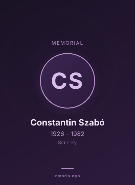 Memorial portrait of Constantin Szabó