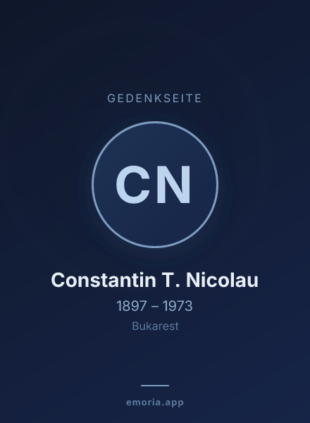 Gedenkportrait von Constantin T. Nicolau