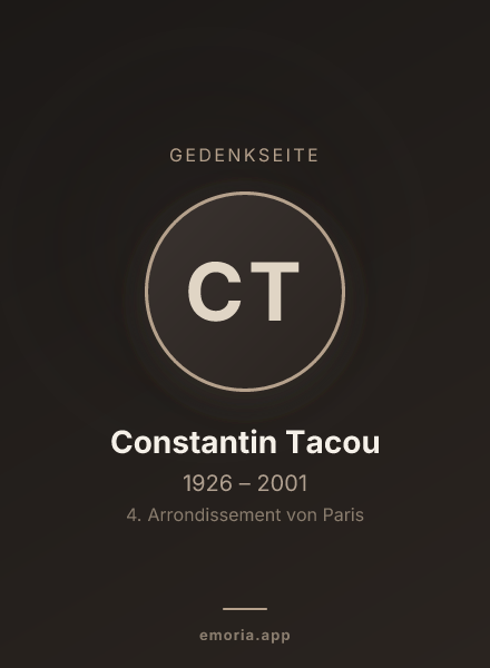 Gedenkportrait von Constantin Tacou