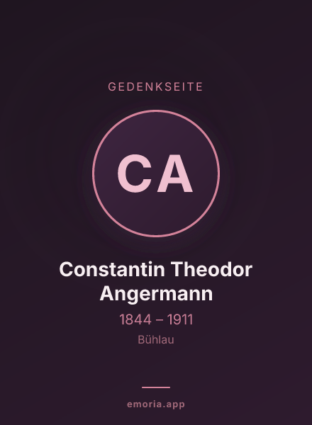 Gedenkportrait von Constantin Theodor Angermann