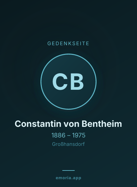 Gedenkportrait von Constantin von Bentheim