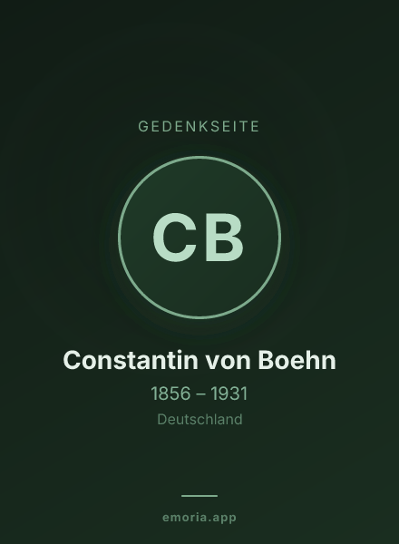 Gedenkportrait von Constantin von Boehn