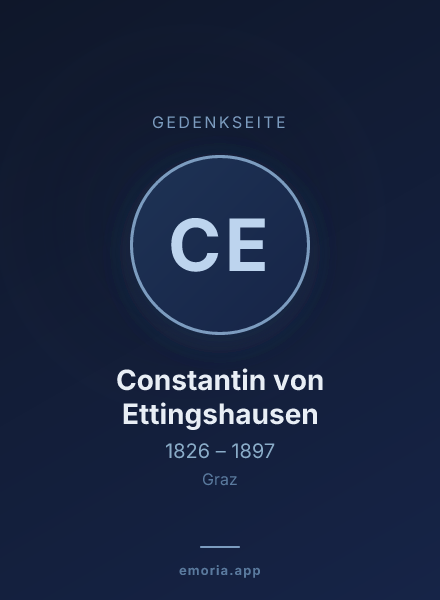 Gedenkportrait von Constantin von Ettingshausen