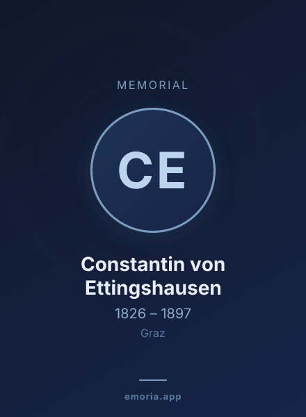 Memorial portrait of Constantin von Ettingshausen