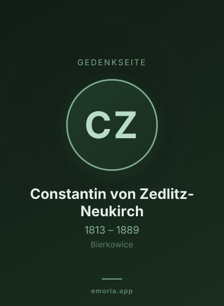 Gedenkportrait von Constantin von Zedlitz-Neukirch