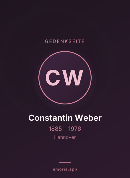 Gedenkportrait von Constantin Weber
