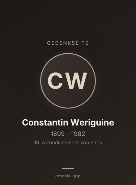 Gedenkportrait von Constantin Weriguine