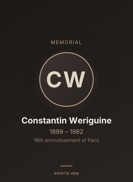 Memorial portrait of Constantin Weriguine
