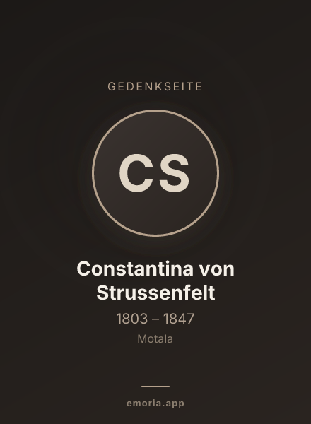 Gedenkportrait von Constantina von Strussenfelt