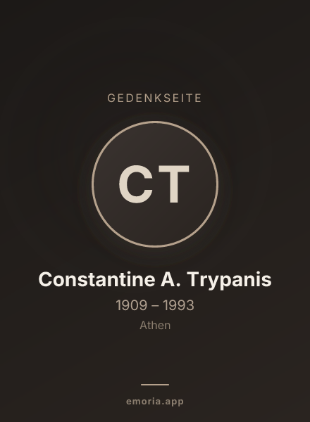 Gedenkportrait von Constantine A. Trypanis
