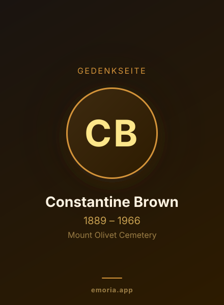 Gedenkportrait von Constantine Brown
